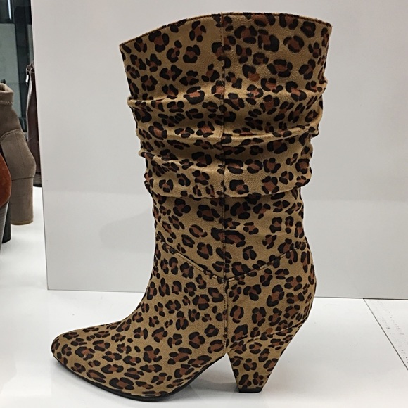 1 left! Nature Breeze Leopard Slouch Heel BOOT - Picture 4 of 7